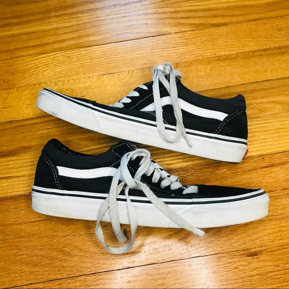Size 8.5 | Vans Black and White Skater Shoes - Picture 3 of 7